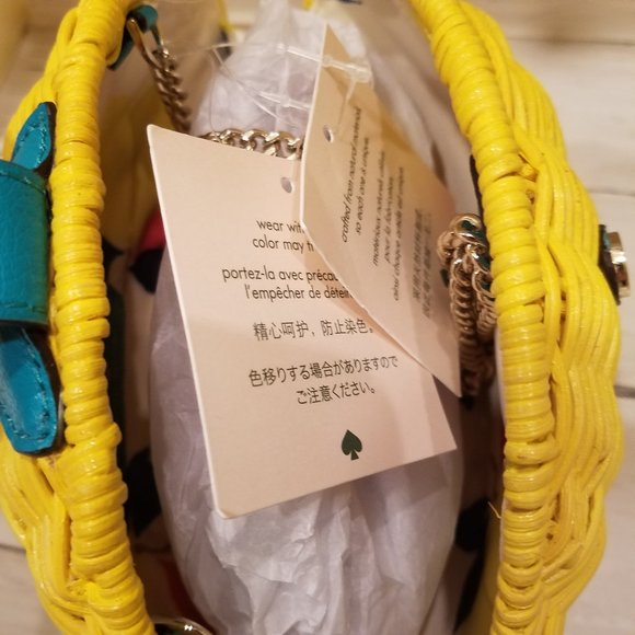Kate Spade Picnic Perfect Lemon Wicker Crossbody - Picture 3 of 10